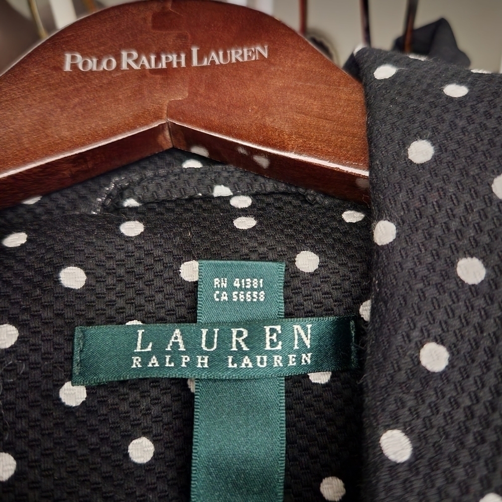 New Lauren Ralph Lauren Polka Dot Trenchcoat sz XL - Picture 9 of 15